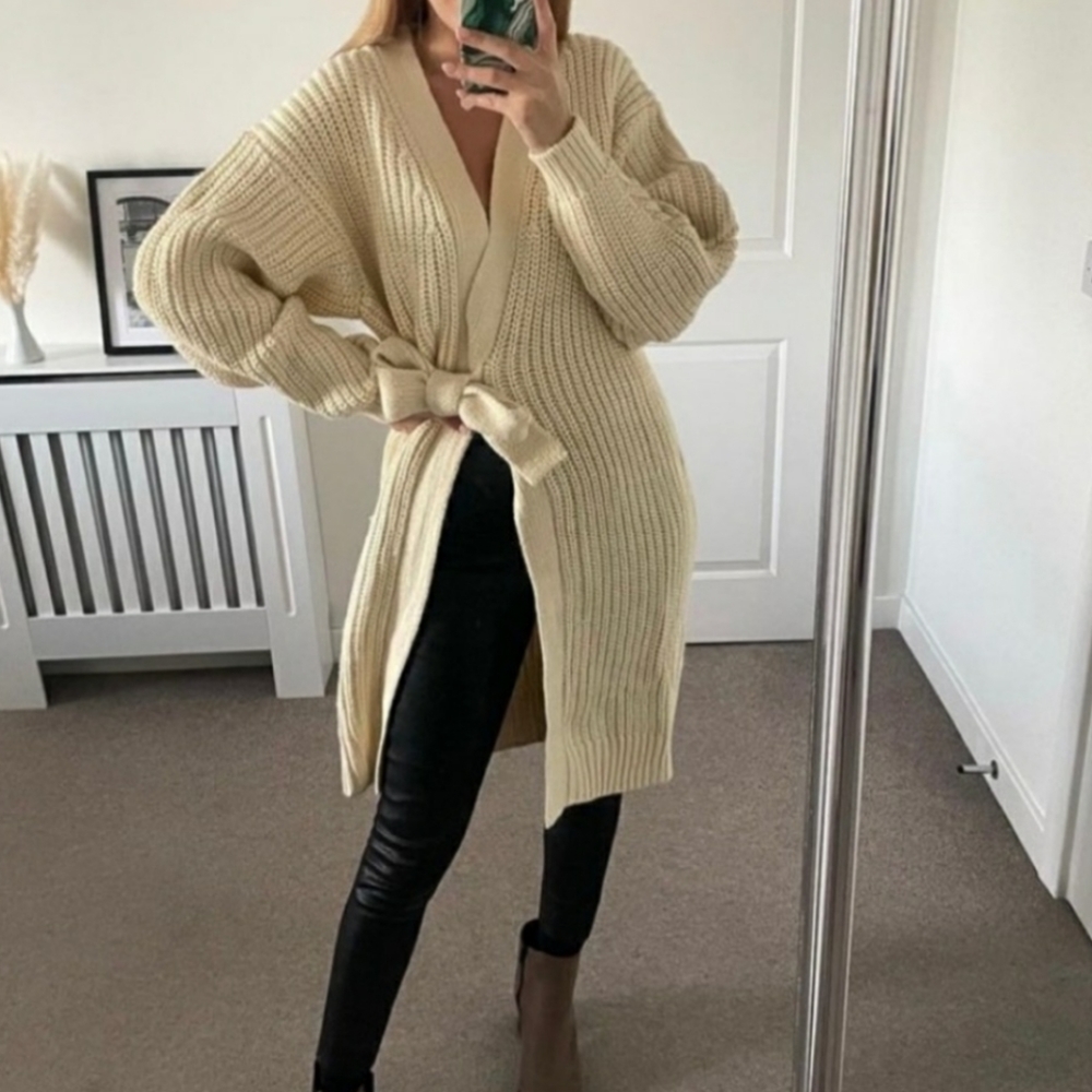 Zara WRAP FRONT KNIT CARDIGAN Bloggers favorite